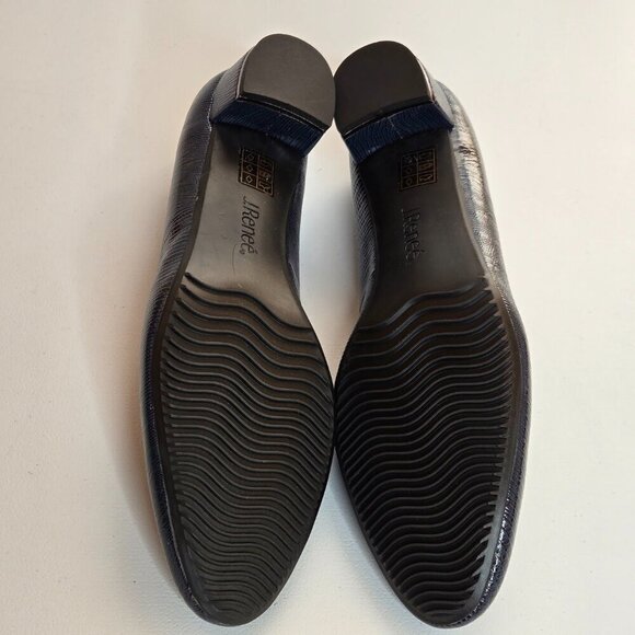 J. Renee Bambalina Lizard Print Patent Navy Blue Pump Shoe Sz 12 - Picture 8 of 10